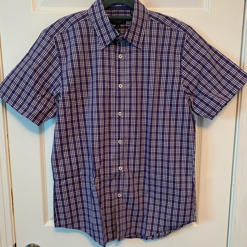 J. Maverick short-sleeve button down collar shirt